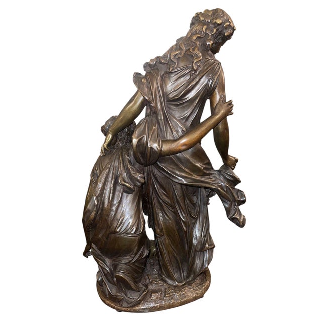 Bronze 19th Century French Bronze Bacchantes Group After Clodion. Numbered 4123 For Sale - Image 8 of 10
