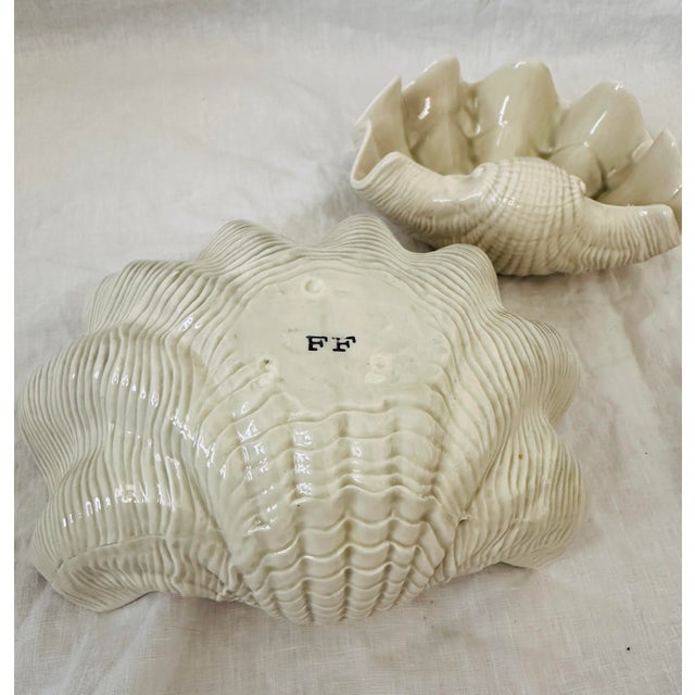 Ceramic Vintage Fitz & Floyd "Shell" Serving Bowls Set of 2 For Sale - Image 7 of 7