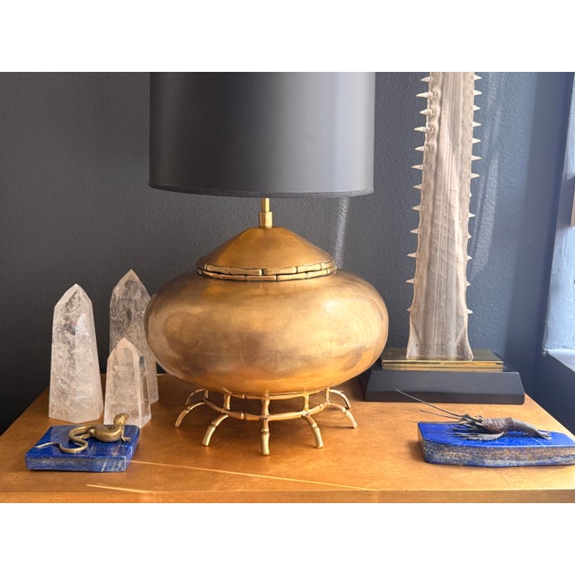 1960s 1960s Pair of Brass Asian Style Ginger Jar Lamps For Sale - Image 5 of 8