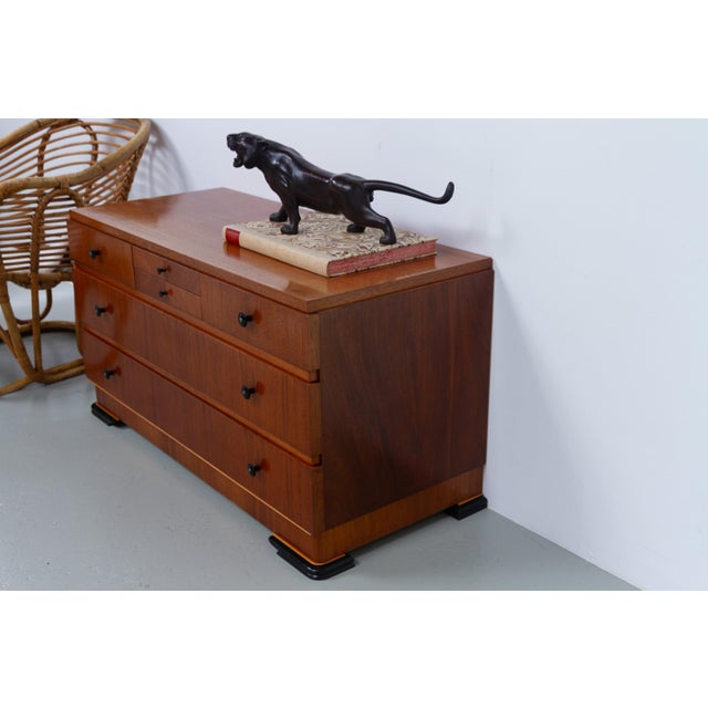 Art Deco Danish Low Mahogany Dresser, 1930s For Sale - Image 12 of 18