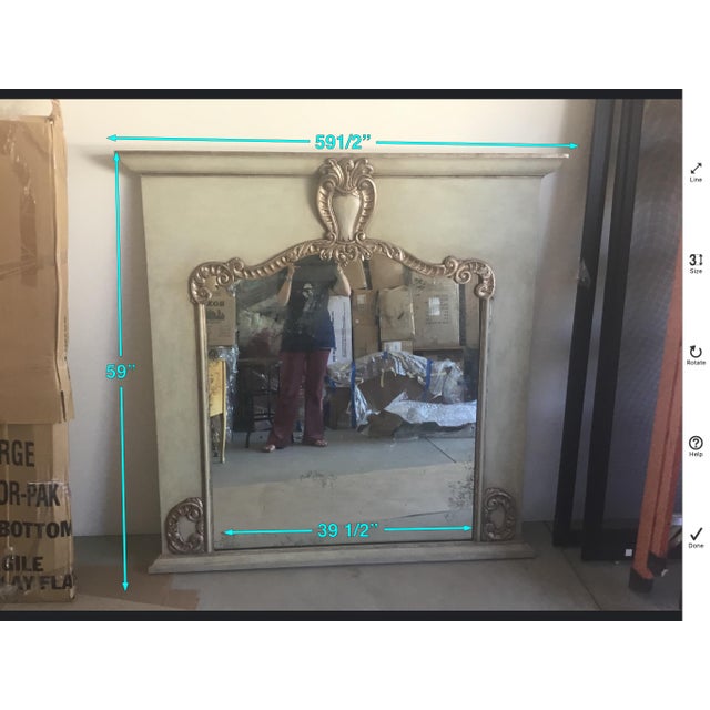 Antiqued Silver Fireplace Frame for a Mirrior For Sale - Image 4 of 6