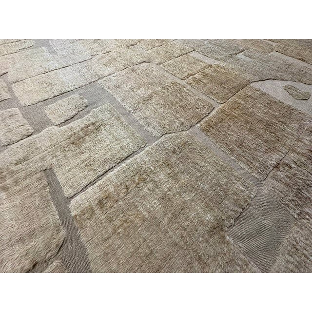 Rh Ilyas Hand-Knotted Wool Rug — 10' × 14' Camel | 100% Wool | Sculpted Texture For Sale - Image 14 of 18