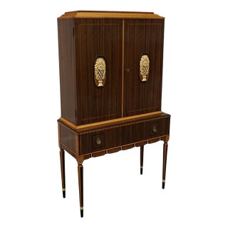 Art Deco Cabinet on Tapered Legs in Australian Walnut, 1940s For Sale