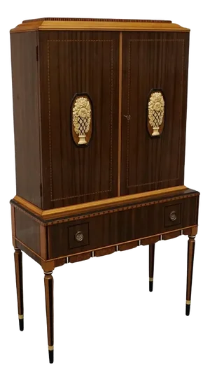 Art Deco Cabinet on Tapered Legs in Australian Walnut, 1940s