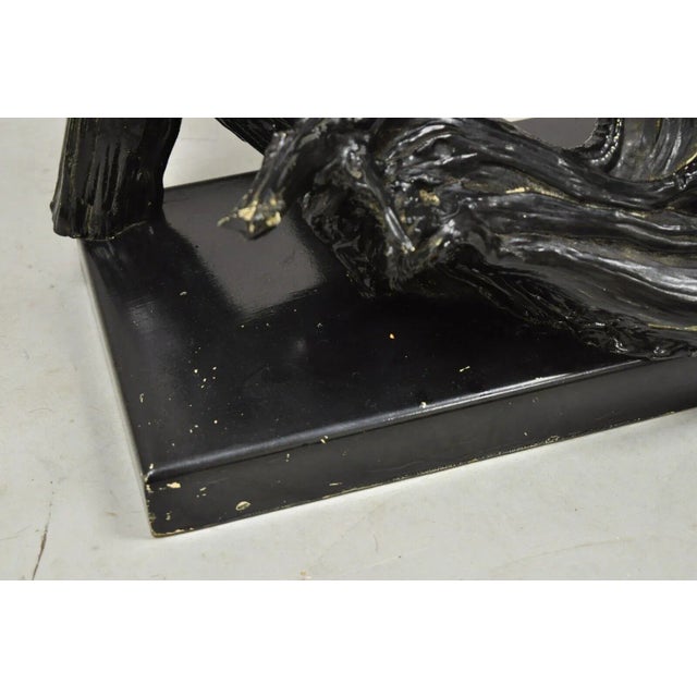 Black Vintage Driftwood Mid Century Modern Large Wooden Black Table Lamp For Sale - Image 8 of 13