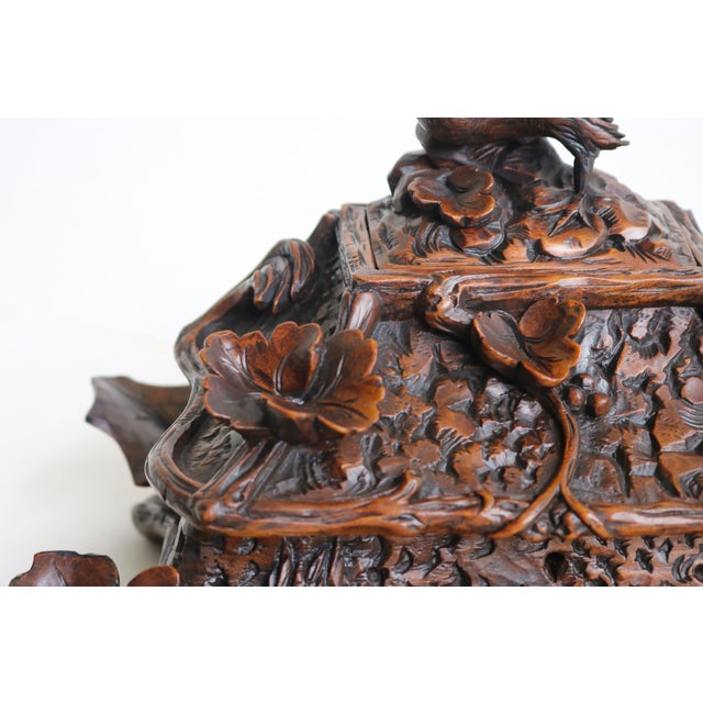 19th Century Black Forest Swiss Two Tier Jewelry Box with Fox and Bird, 1880 For Sale - Image 15 of 15