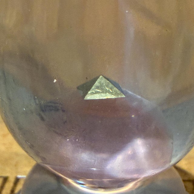 Vintage Sculpture of a Lucite in the Shape of an Egg Golden Pyramid Vasa Era For Sale - Image 15 of 15