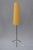 Tripod floor lamp attributed to aro-leuchten, west germany. coned mustard yellow coloured shade with a steel wired framed....
