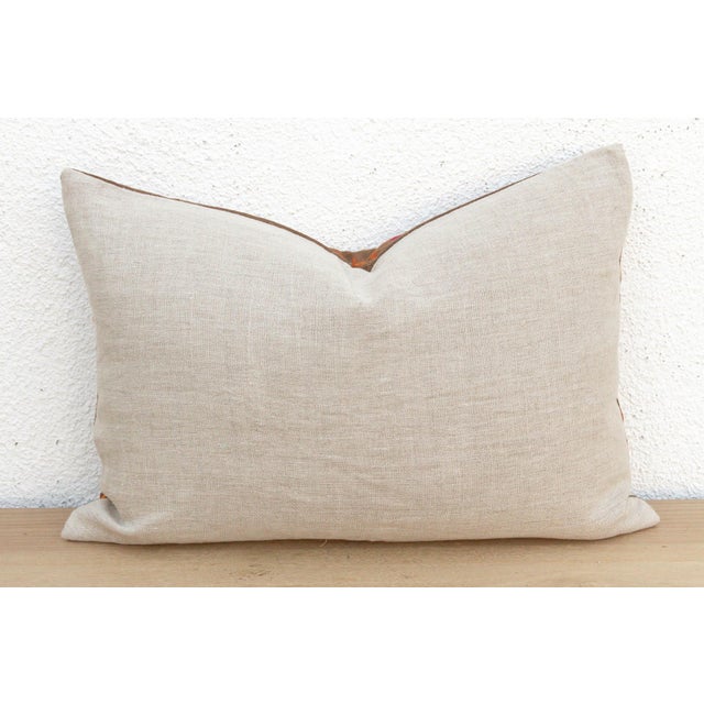 Firozpur, Antique Phulkari Lumbar Pillow Cover For Sale In Los Angeles - Image 6 of 7