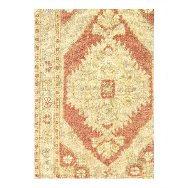 Hand knotted Turkish Oushak rug made of 100% hand-spun lamb's wool rug and all natural dyes. Each rug has a dense, soft...