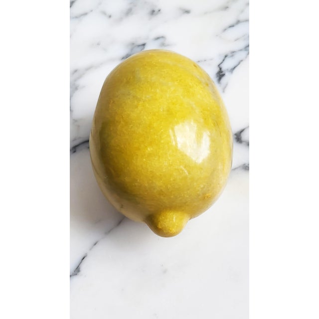 1960s Mid-Century Modern Italian Handcarved Lemon Alabaster Stone Fruit, 1960s For Sale - Image 5 of 8