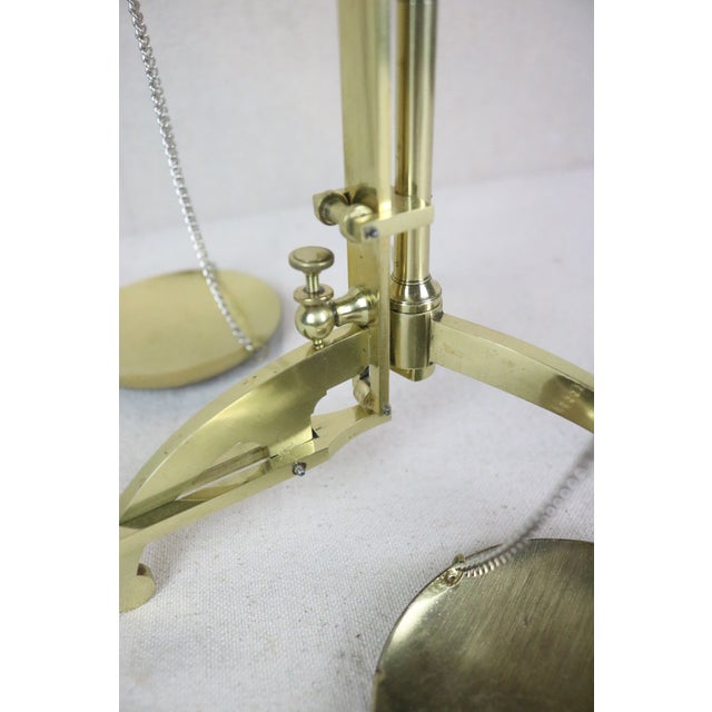 Mid 19th Century English Poished Brass Bankers Scale For Sale - Image 6 of 11