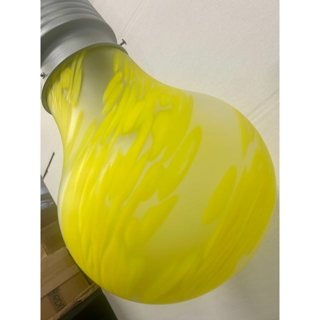 Blown Yellow Glass Bulb Pendant Lamp, 1990s For Sale - Image 4 of 6