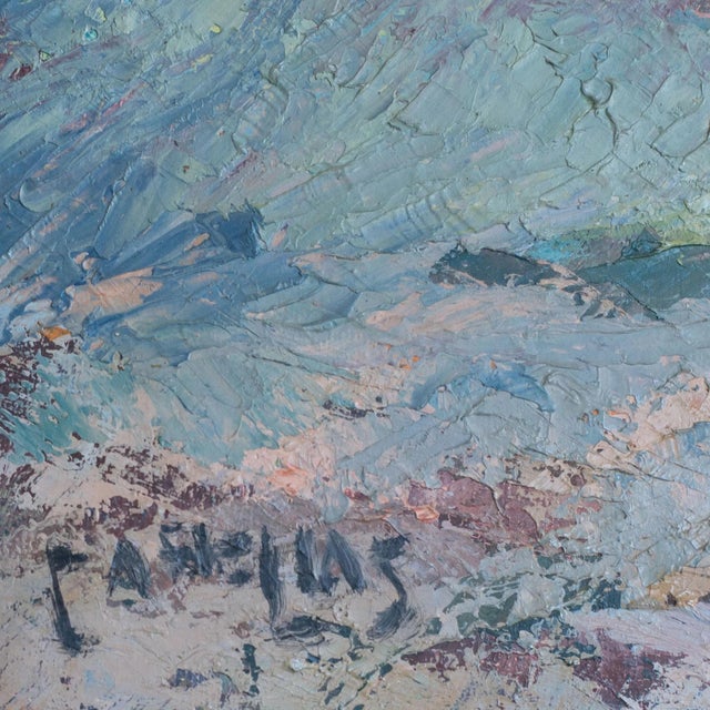 Unknown, Expressionist Landscape, 1950s, Oil on Canvas For Sale - Image 7 of 9