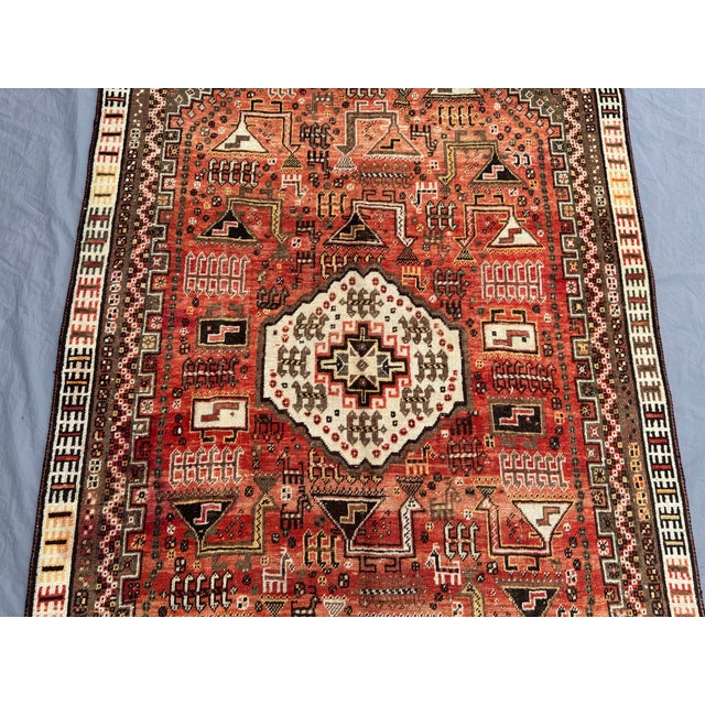 Unique Persian Vintage Qashqai Rug For Sale - Image 4 of 14