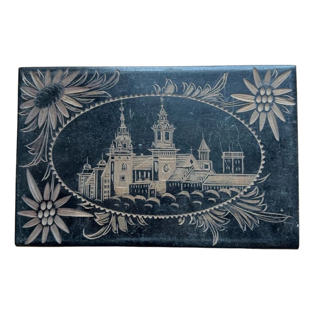 Black Lacquered Wooden Box For Sale