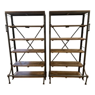 Pair of Restoration Hardware French Library Shelving For Sale