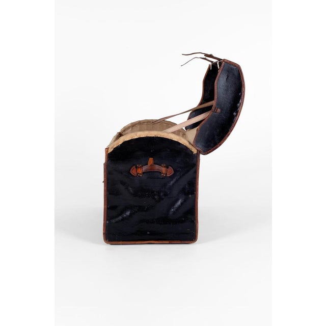 Large Leather Steamer Trunk For Sale - Image 6 of 18