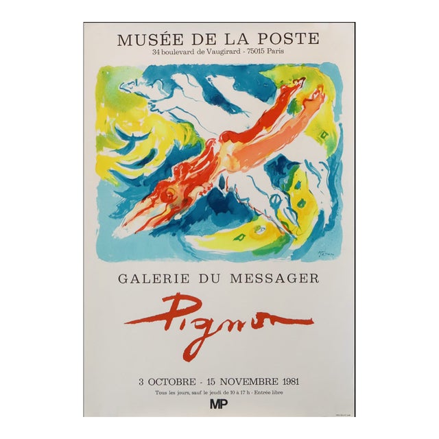 1981 Original Edouard Pignon Exhibition Poster, Musée De La Poste For Sale