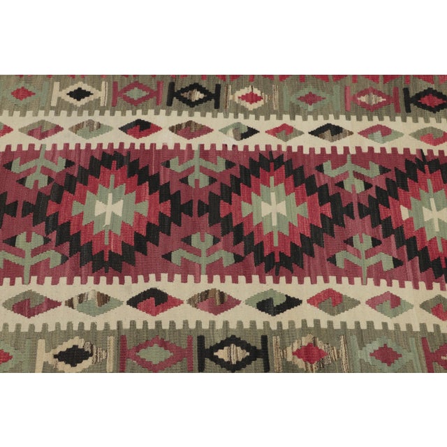 1970s Southwestern Style Handmade Red Oushak Kilim Runner Rug For Sale In Sacramento - Image 6 of 12