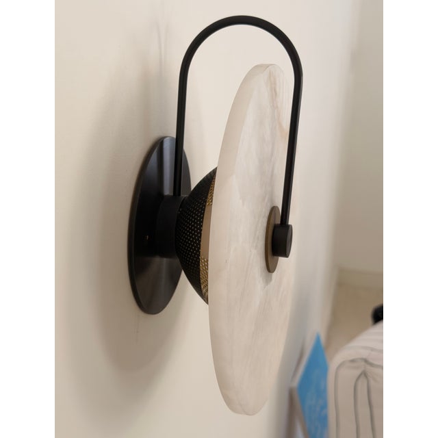 2020s Allied Maker Ada Aperture Alabaster Sconce For Sale - Image 5 of 6