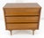 Compact 3 Drawer Walnut Concave Drawer Front Mid Century Bachelor Chest Dresser For Sale - Image 12 of 16