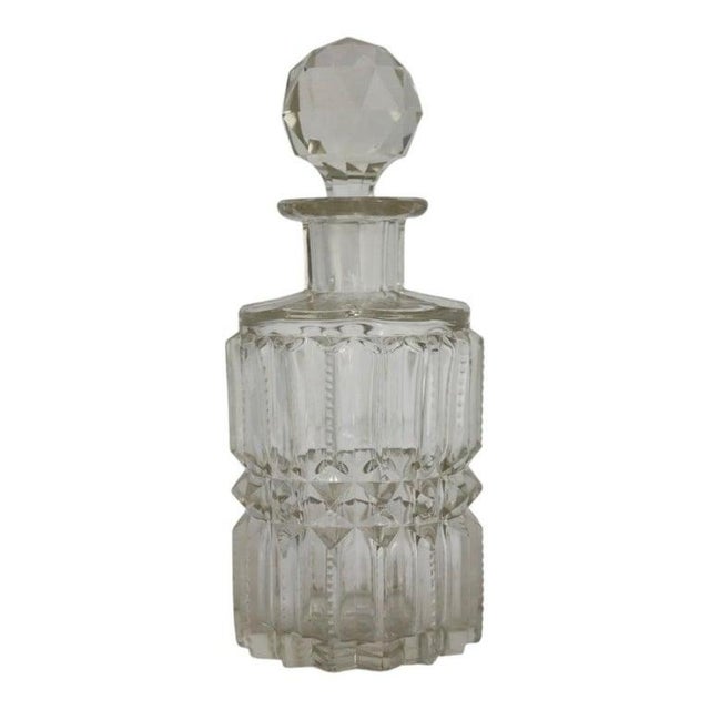 Glass Four Vintage Dimiutive Cut & Pressed Glass Spirit Decanters C1940 For Sale - Image 7 of 18