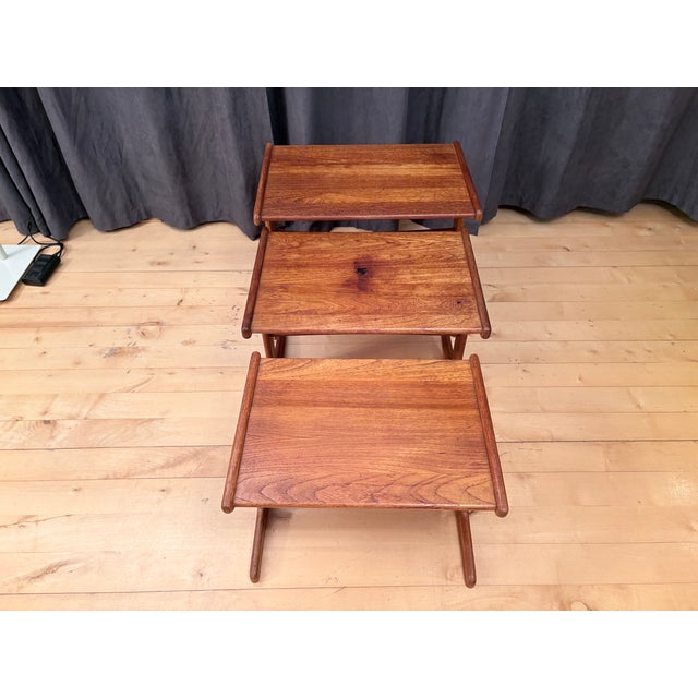 Teak Tables, Denmark, 1960s, Set of 3 For Sale - Image 4 of 13