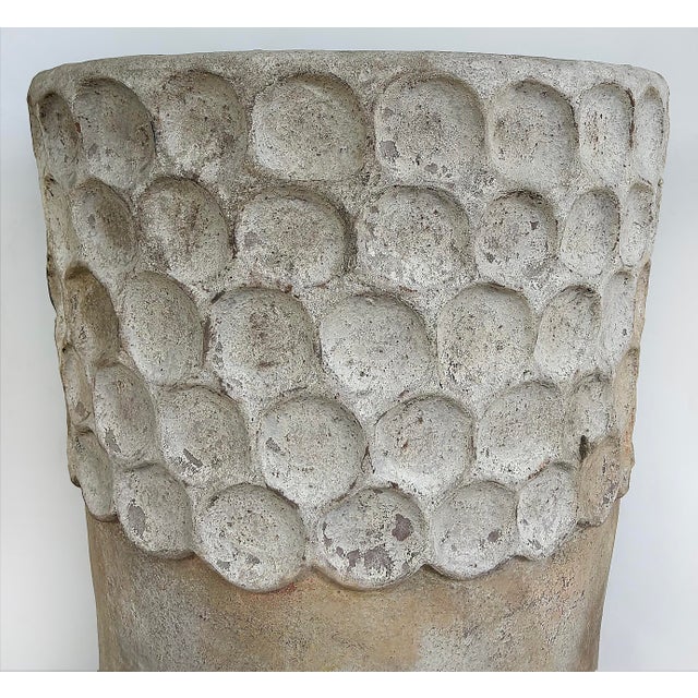 Balinese "Kojong Antique" Large White Terracotta Planter For Sale - Image 4 of 8