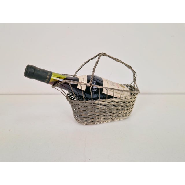 Apair of Vintage French Silver Plate Wine Bottle Holder, 1920s, Set of 2 For Sale - Image 3 of 9