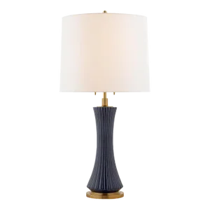 Thomas O'Brien for Visual Comfort Signature Elena Large Table Lamp in Denim with Linen Shade
