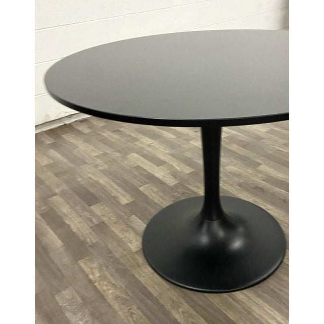 Ikea Docksta Black Pedestal Dining Table Chairish