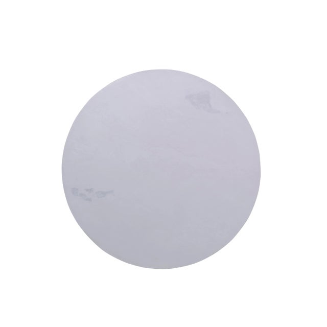 Arctic white scagliola top with bronze finish steel base; Designed by Pride Sasser Dust with a soft, clean cloth slightly...