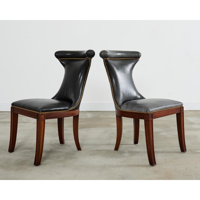 Late 20th Century Set of Four Ralph Lauren Highgate Leather Dining Chairs For Sale - Image 5 of 18