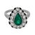 Contemporary Art Deco Inspired 1.56 Carat Pear Shape Emerald Diamond Platinum Onyx Ring, Size 6.75 For Sale - Image 3 of 6