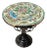 Antique Arts & Crafts Floral Birds of Paradise Glazed Round Garden Table For Sale