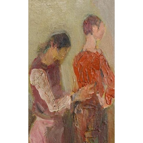 Alberto Chiancone, The Dressmaker's Workshop, 1960s, Oil Painting on Canvas, Framed For Sale - Image 6 of 15
