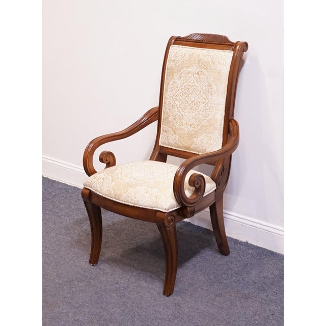 Bernhardt Bernhardt Furniture Traditional Neoclassical Revival Mahogany Toned Upholstered Dining Arm Chair For Sale - Image 4 of 10