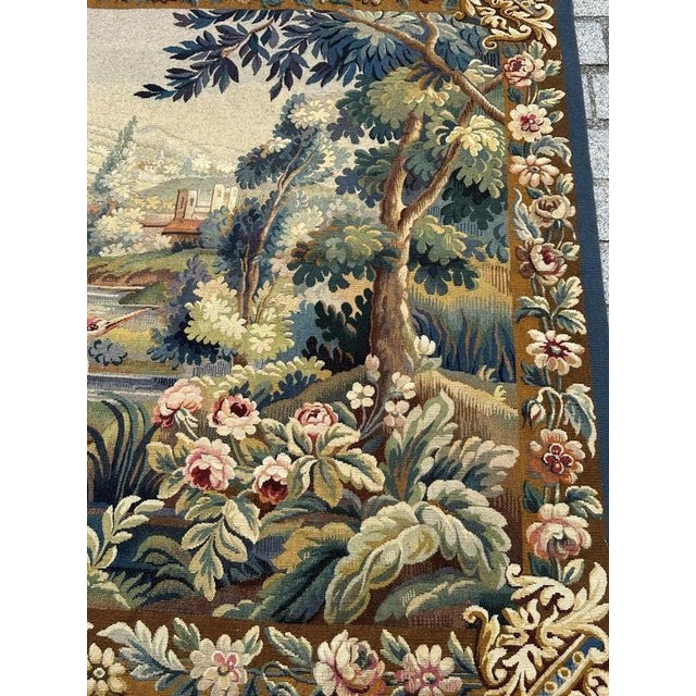 Mid-20th-Century Aubusson Tapestry — Verdure Bleue. A finely handwoven Aubusson tapestry from the mid-20th century,...