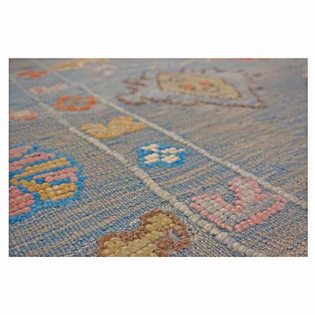 Gray 21st Century Turkish Oushak 9x12 Gray, Orange & Slate Blue Handmade Area Rug #a.c 201 For Sale - Image 8 of 11