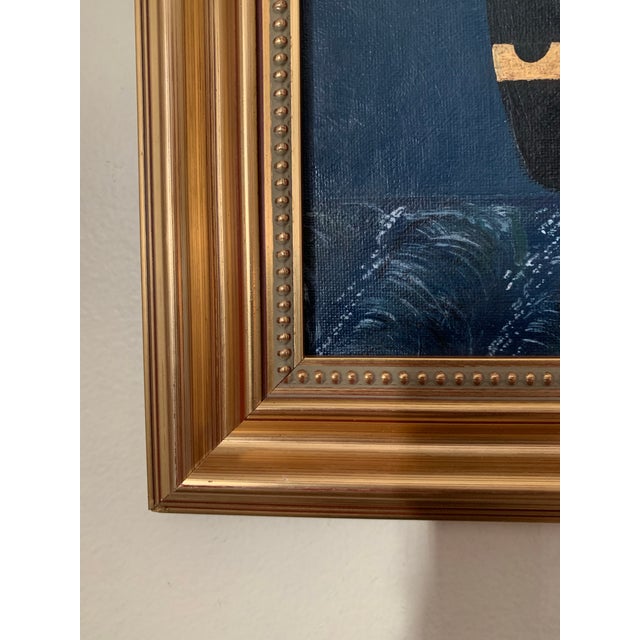 Contemporary Impressionist Style Seascape Painting on Canvas, Framed For Sale - Image 4 of 5