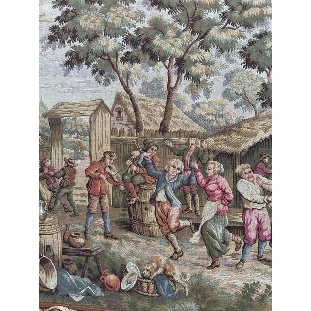 Vintage French Jacquard Tapestry, 1970s For Sale - Image 4 of 18