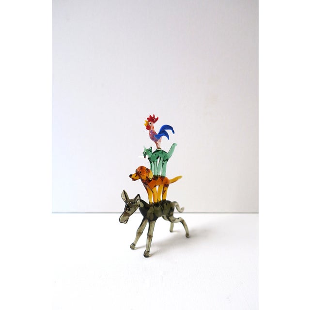 Glass Folk Art Animal Sculpture - Horse, Dog, Cat & Rooster For Sale - Image 7 of 9