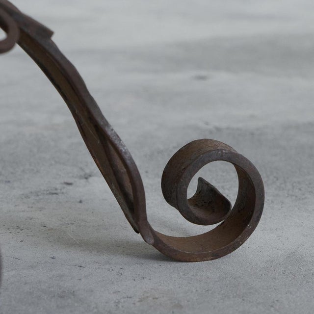 Vintage Art Deco Coffee Table in Wrought Iron and Marble, 1920s For Sale - Image 9 of 13