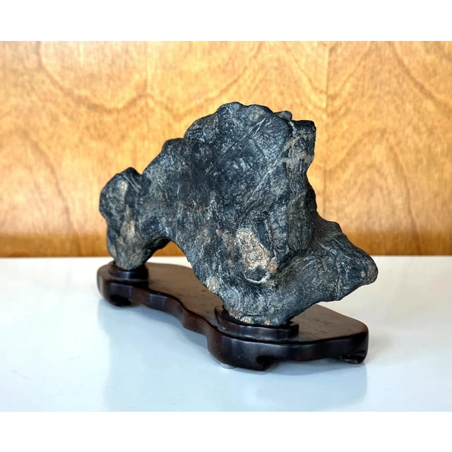 Chinese Lingbi Scholar Stone Arched Form on Display Stand For Sale In Atlanta - Image 6 of 12