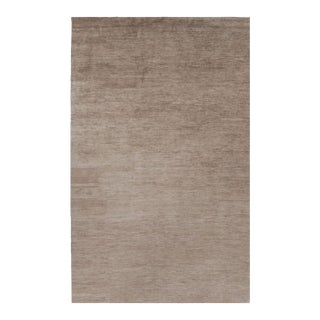 Rug & Kilim’s Oversized Modern Textural Rug in Brown, White and Beige Striae - 10x16 For Sale
