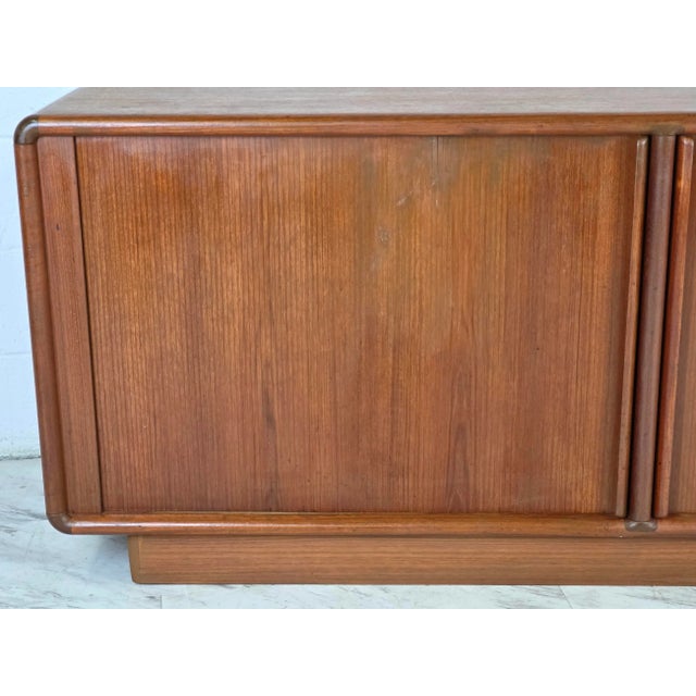 Brown 1960s Danish Teak Tambour Door Credenza by Kibaek Møbelfabrik For Sale - Image 8 of 11