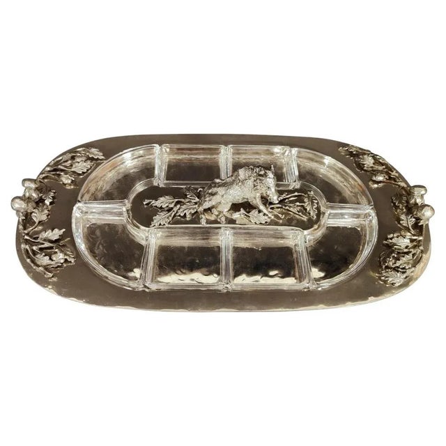Italian Silver Metal Centerpiece, 1970s For Sale - Image 12 of 12