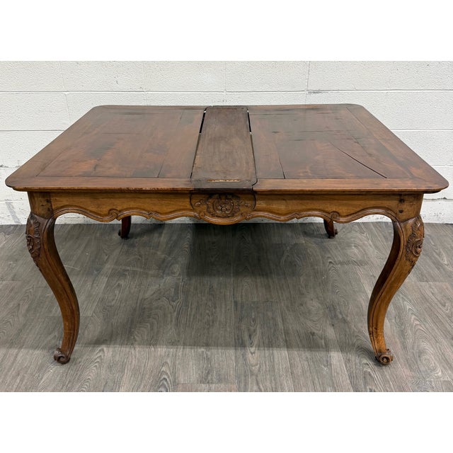 Antique French Louis XV Provincial Country Style Draw Leaf Dining Table For Sale - Image 4 of 18