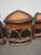 1980s Set of Three Vintage Bamboo Coastal Rattan Leather Ostrich Nesting Tables Lh2 For Sale - Image 5 of 12